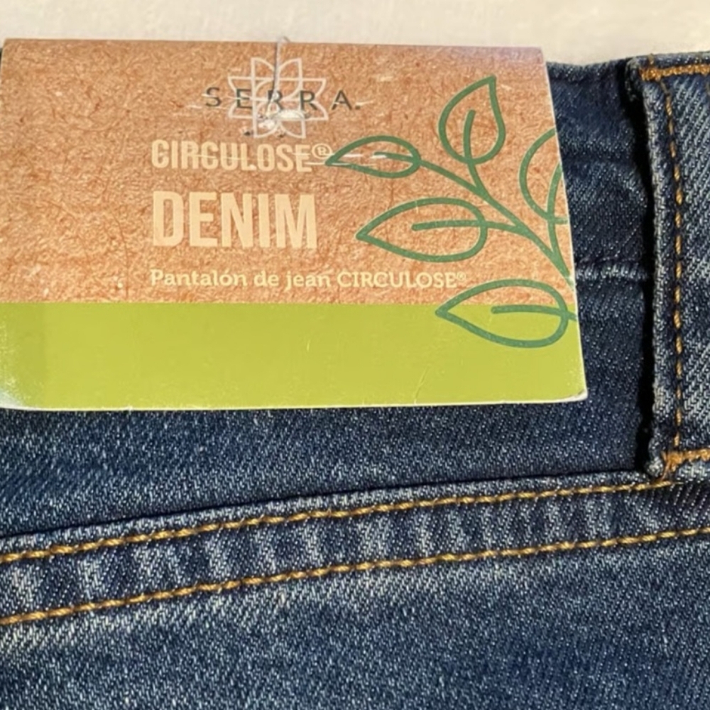 Nwt SERRA Blue Straight Leg Jeans, Sz Med, Dark Wash - Picture 3 of 7